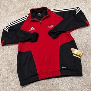 Y2K Adidas ClimaCool Full Zip Jacket | STL Missouri Soccer | Red & Black | S